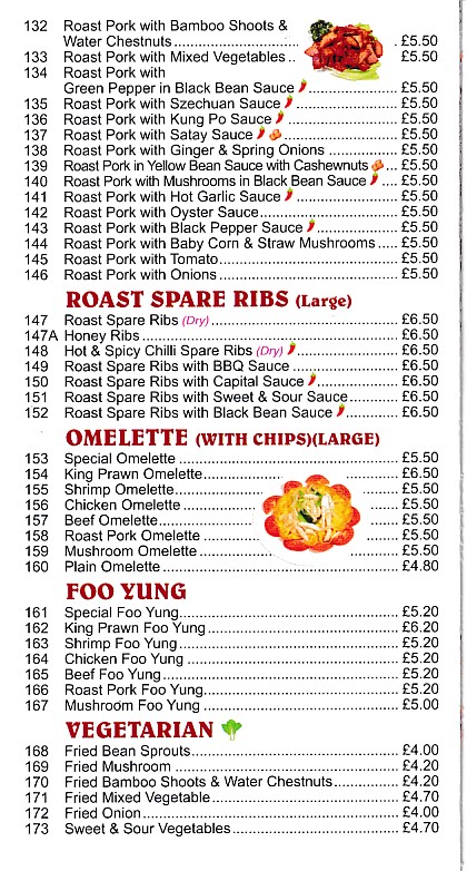 Menu of The Royal Oak, Chinese Takeaway in Pontypridd