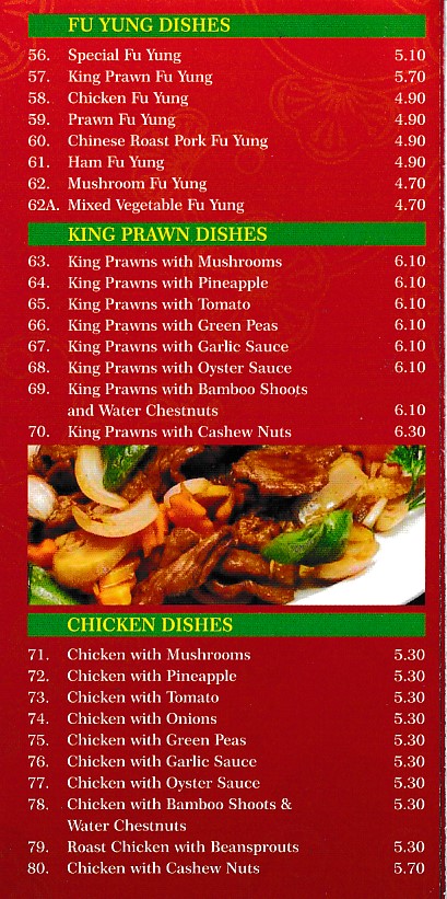 Menu of Diamond House Chinese in Church Village, Pontypridd