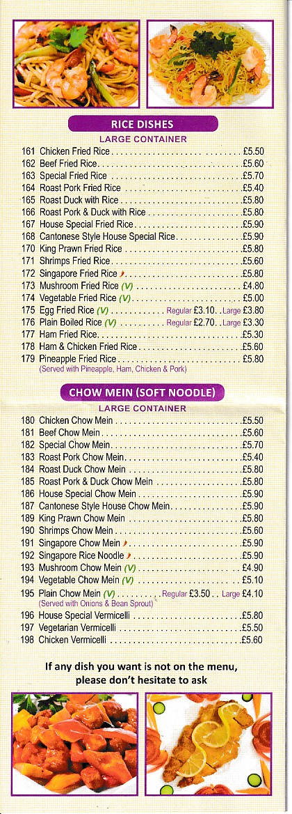 Menu of Good Taste,Chinese Takeaway Hirwaun