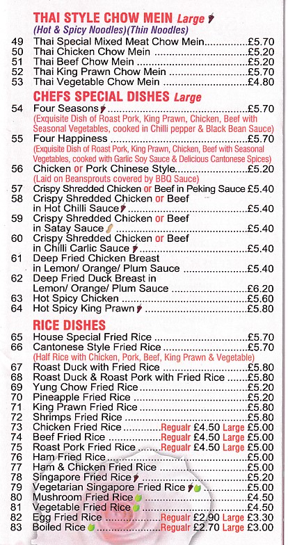 Menu of of Wok U Like Abercwmboi, Chinese Takeaway