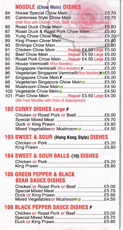 Menu of of Wok U Like Abercwmboi, Chinese Takeaway