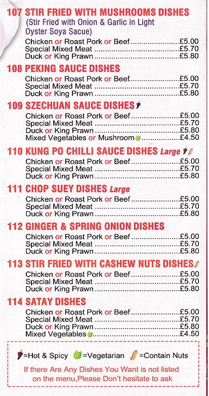 Menu of of Wok U Like Abercwmboi, Chinese Takeaway