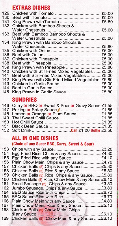 Menu of of Wok U Like Abercwmboi, Chinese Takeaway