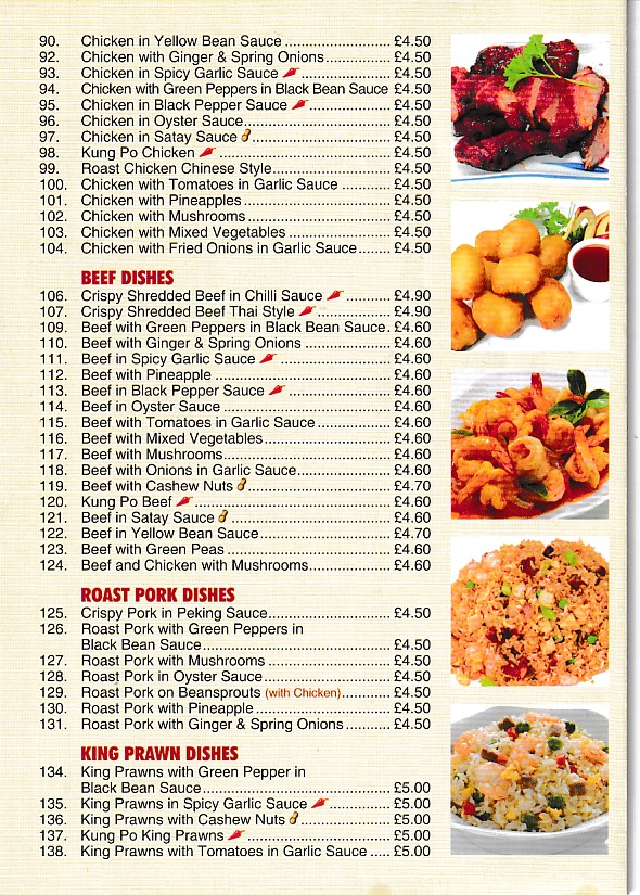 Menu of Golden Wok, Chinese Takeaway in Abercynon