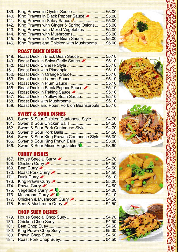 Menu of Golden Wok, Chinese Takeaway in Abercynon